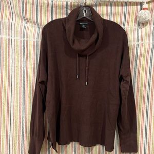 JYN Brown drawstring neck sweater